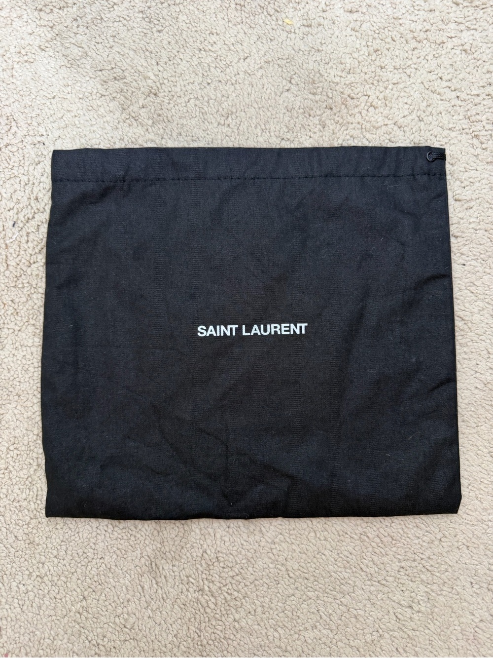 Saint Laurent Black Logo Dustbag Storage Pouch Solid Designer Women 1pc